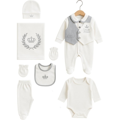 LİTTLE PRINCE NAKIŞLI 7 Lİ SET  1 Ay Erkek