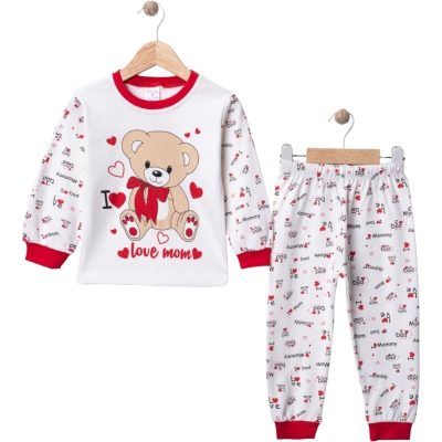 LOVE AYICIKLI PİJAMA TAKIM  12 Ay,2Y,3Y Kız