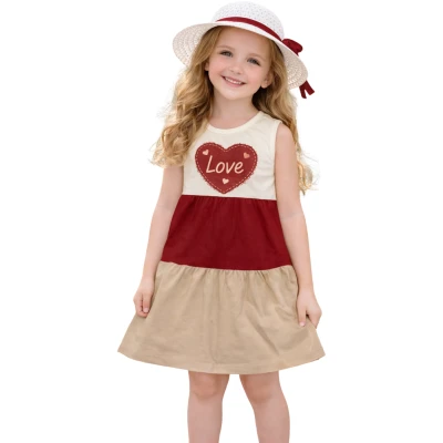 LOVE BASKILI ŞAPKALI ELBİSE  18 Ay,2Y,3Y,4Y Kız