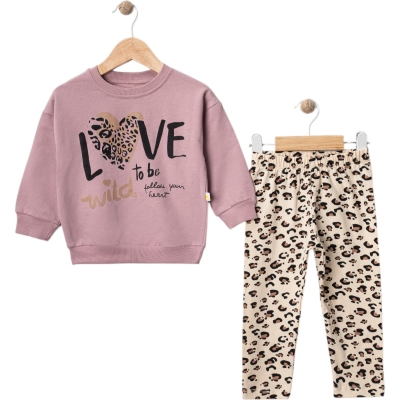 LOVE LEOPARLI 2Lİ TAKIM 2Y,3Y,4Y,5Y Kız