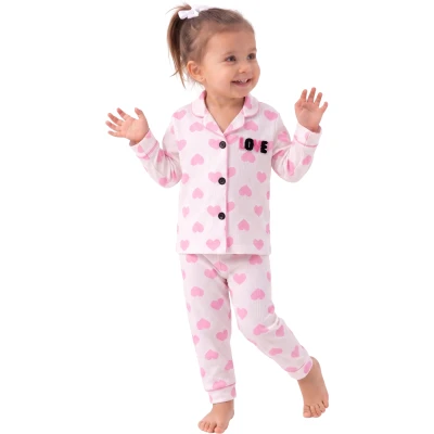 LOVE SÜZENELİ YAKALI PİJAMA TAKIM  4Y,5Y,6Y Kız