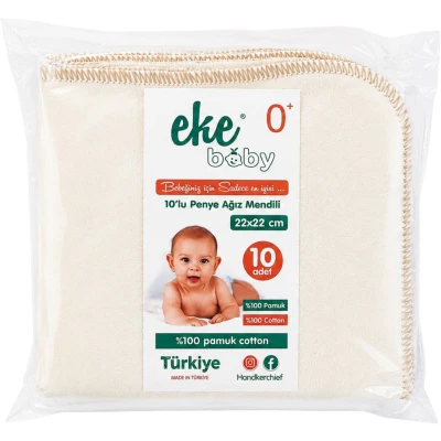 LÜX ORGANİC UNİ 10 LU MENDİL 22X22 12 Ay Uni