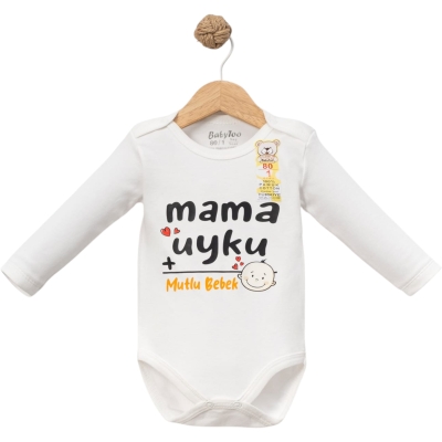 MAMA UYKU BASKILI UZUN KOLLU BADİ KUCUK 1 Ay,3 Ay,6 Ay,9 Ay Uni