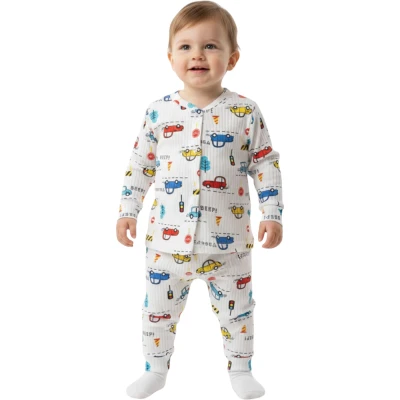 MAVİ ARABA RAPORLU ÇITÇITLI PİJAMA 6 Ay,12 Ay,18 Ay,2Y Erkek