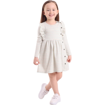 MEVSİMLİK ÇİZGİLİ ELBİSE 2Y,3Y,4Y,5Y Kız