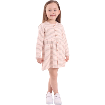 MEVSİMLİK ÇİZGİLİ İNTERLOK ELBİSE 2Y,3Y,4Y,5Y Kız