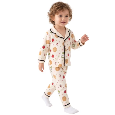 MİLK BASKILI UZUN KOLLU PİJAMA TAKIM  9 Ay,12 Ay,18 Ay,2Y Kız