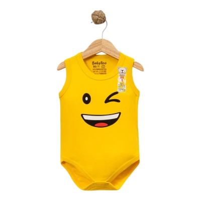 MİMİKLİ EMOJİ BASKILI ASKILI BADİ  3 Ay,6 Ay,9 Ay,12 Ay,18 Ay Uni