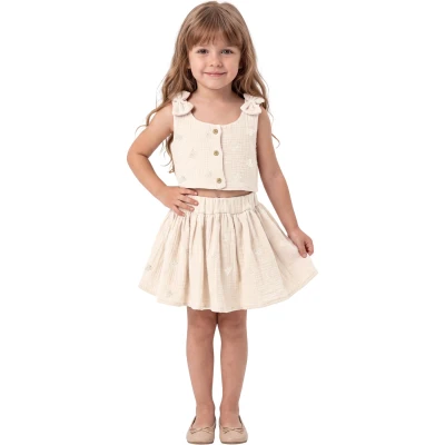 MÜSLİN KIZFİYONKLU TAKIM 2Y,3Y,4Y,5Y Kız