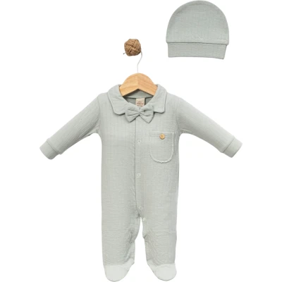 MÜSLİN ÖRME PAPYONLU TULUM 3 Ay,6 Ay Erkek