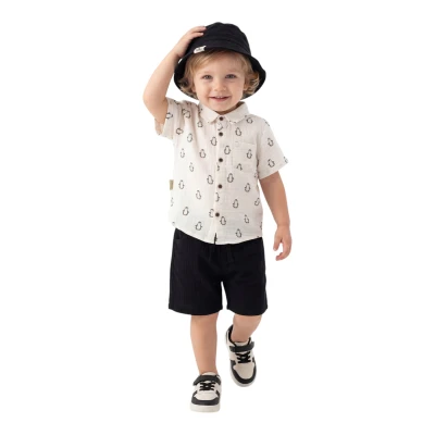 MÜSLİN ŞAP. GÖMLEK TAKIM  12 Ay,2Y,3Y Erkek