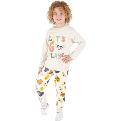 NAKIŞLI PANDA PİJAMA TAKIMI  3Y,4Y,5Y,6Y Erkek
