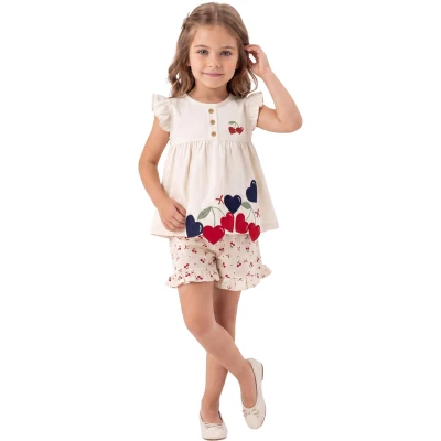 NAKIŞLI ŞORTLU KIZ TAKIM 2Y,3Y,4Y,5Y Kız