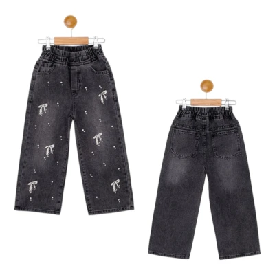 NAKIŞLI TAŞLI KIZ KOT PANTOLON  11Y,12Y,13Y,14Y,15Y Kız
