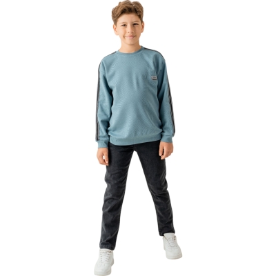 O YAKA ŞERİTLİ SWEAT  7Y,8Y,9Y,10Y Erkek