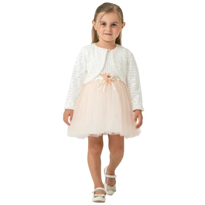 ÖNÜ KARE PAPATYALI BOLEROLU ELBİSE 2Y,3Y,4Y Kız