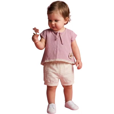 ÖRGÜ ÇİÇEKLİ KIZ TAKIM 9 Ay,12 Ay,18 Ay,2Y Kız