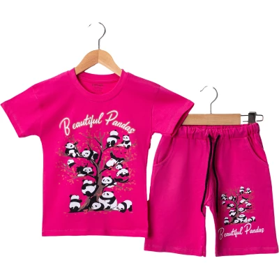 PANDA BASKILI ÜST SÜPREM ALT 2 İPLİK PENYE TKM 4Y,5Y,6Y,8Y,10Y Kız