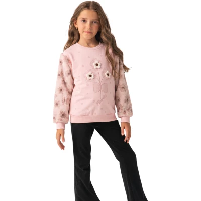 PANO PAPATYA BASKILI SWEATSHİRT 5Y,6Y,7Y,8Y Kız