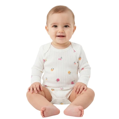 PEMBE ÇİÇEK RAPORLU UZUN KOL BADİ KÜÇÜK 1 Ay,3 Ay,6 Ay,9 Ay Kız