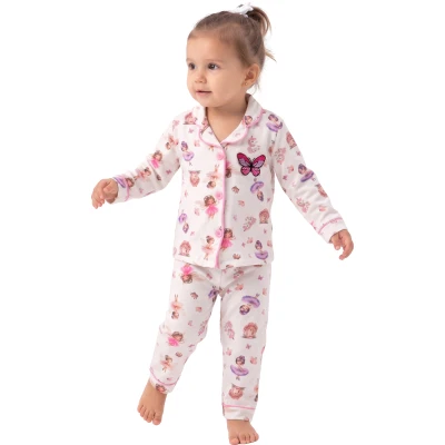 PERİKIZI KELEBEKLİ YAKALI PİJAMA TAKIM  12 Ay,2Y,3Y Kız