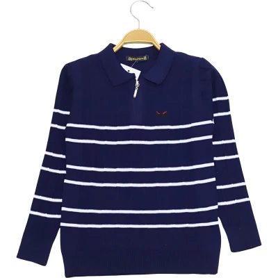 POLO YAKA FERMUARLI ÇİZGİLİ SWEAT 9Y,10Y,11Y,12Y Erkek