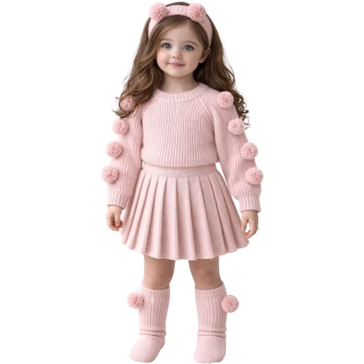 PONPON KAZAKLI TAKIM 4 PARÇA  2Y,8Y Kız