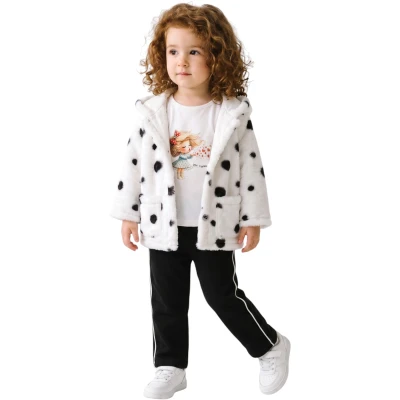 PUANLI PELUŞ KIZ MONT TAKIM  12 Ay,2Y,3Y,4Y Kız