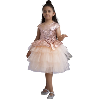 PULLU KAPAKLI ABİYE ELBİSE 5Y,6Y,7Y,8Y Kız