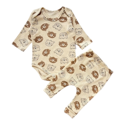 RAPORLU BENEKLİ AYI BODYLİ 2Lİ TAKIM 1 Ay,2 Ay,3 Ay,6 Ay,9 Ay Erkek