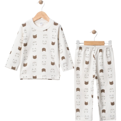 RAPORLU KEDİ DESEN PİJAMA 12 Ay,2Y,3Y Uni
