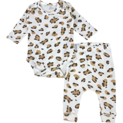 RAPORLU LEOPAR BODYLİ 2Lİ TAKIM  1 Ay,2 Ay,3 Ay,6 Ay,9 Ay Kız