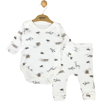 RAPORLU ZEBRA DESEN BADİLİ 2Lİ TAKIM  1 Ay,2 Ay,3 Ay,6 Ay,9 Ay Erkek