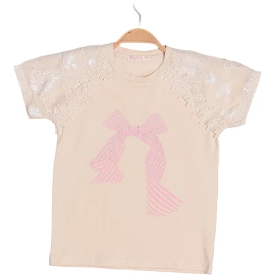 REGLAN KOL FİYONKLU TİŞÖRT 5Y,6Y,7Y,8Y Kız
