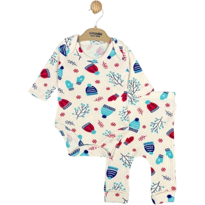 ŞAPKA VE ELDİVEN BADİLİ 2Lİ TAKIM  1 Ay,2 Ay,3 Ay,6 Ay,9 Ay Uni