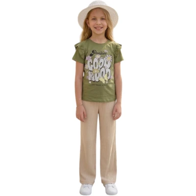 ŞAPKALI KIZ TAKIM GOOD MOOD BASKILI 4Y,6Y,8Y,10Y,12Y Kız