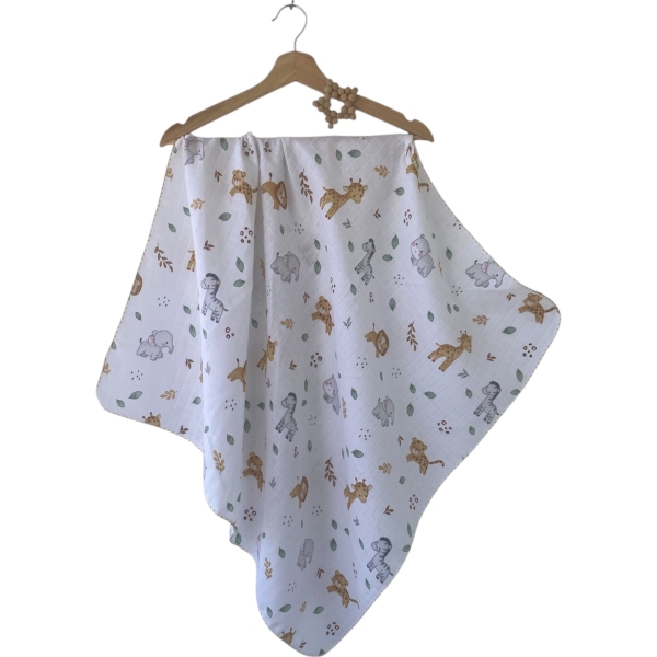 ŞEKİL HAYVANLAR MÜSLİN BATTANİYE 1 Ay,2 Ay,3 Ay,6 Ay,9 Ay,12 Ay Uni 80x90 CM