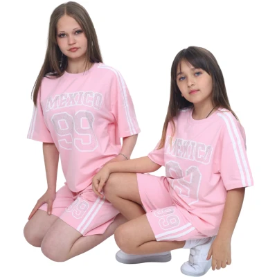 ŞERİTLİ GARSON ŞORT TAKIM 8Y,10Y,12Y,14Y,16Y Kız