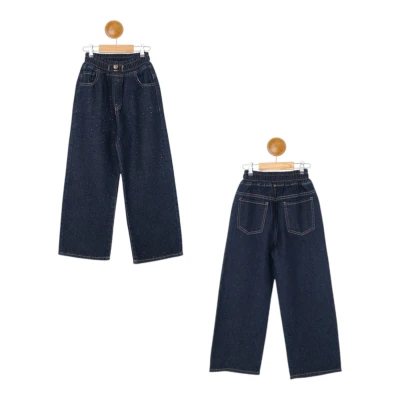 SERPME TAŞLI KIZ KOT PANTOLON  11Y,12Y,13Y,14Y,15Y Kız