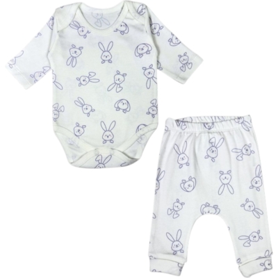 SEVİMLİ TAVŞAN BODYLI 2Lİ TAKIM  1 Ay,2 Ay,3 Ay,6 Ay,9 Ay Kız
