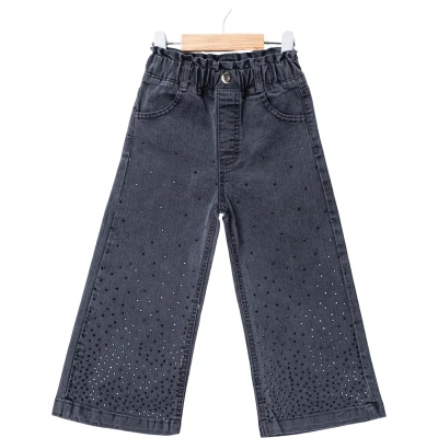 SİYAH TAŞLI KOT PANTOLON  2Y,3Y,4Y,5Y Kız