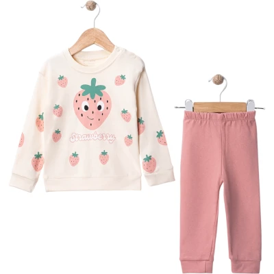 STRAWBERRY BASKILI İNTERLOK PENYE KIZ TKM  9 Ay,12 Ay,18 Ay,2Y Kız