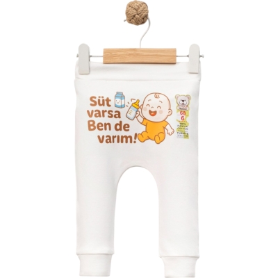 SUT VARSA BENDE VARIM DTF BASKILI MANSETLİ TEK ALT 1 Ay,3 Ay,6 Ay,9 Ay Uni