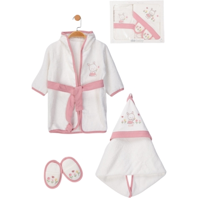 SWEET LÜX BEBEK BORNOZ SETİ  2Y Kız