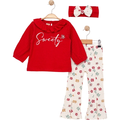 SWETY BASKILI BANDANALI KIZ TAKIM 2Y,3Y,4Y,5Y Kız