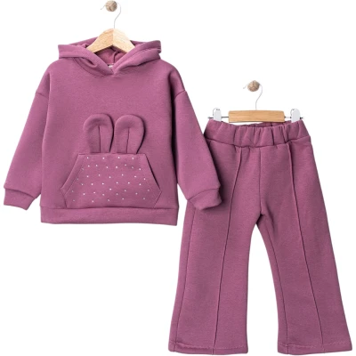 TAŞLI CEPLİ ÜÇ İP KIZ TAKIM 2Y,3Y,4Y,5Y Kız