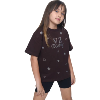 TAŞLI ÇOCUK TSHIRT 4Y,5Y,6Y,7Y,8Y Kız