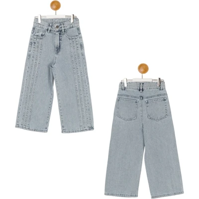 TAŞLI KIZ KOT PANTOLON  6Y,7Y,8Y,9Y,10Y Kız