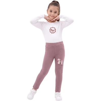 TAVŞAN BASKI 3İP TAYT 4Y,5Y,6Y,7Y,8Y,9Y Kız