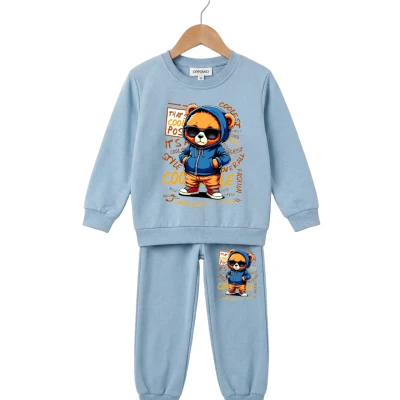 TEDDY BEAR BASKILI İKİLİ ERKEK ÇOCUK TAKIM 3Y,2Y,8Y,7Y,6Y,5Y,4Y Erkek